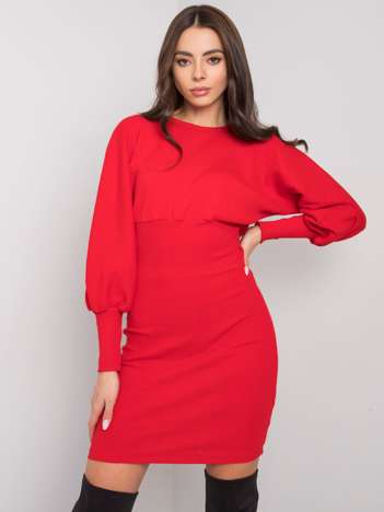 Red Ribbed Dress Leticia RUE PARIS