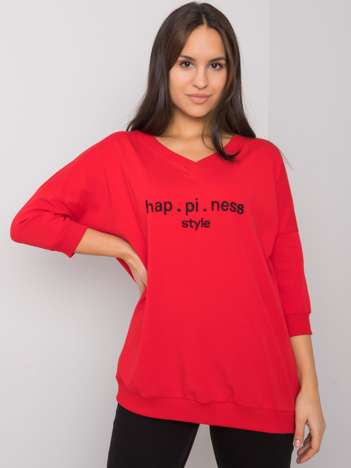 Red sweatshirt with the inscription Jolanda RUE PARIS