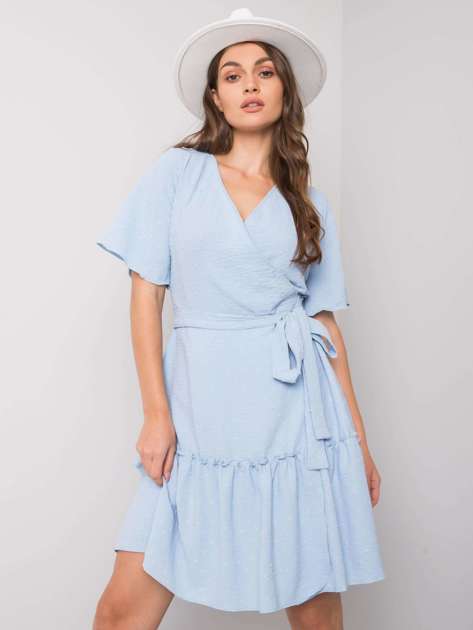 Blue dress with flounce Lachelle