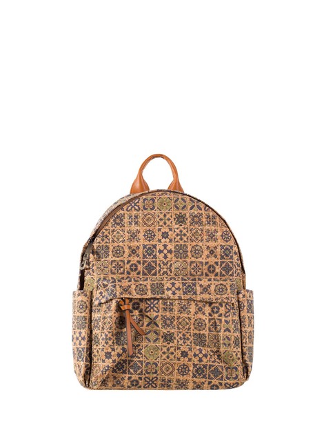 Light Green Roomy Cork Backpack with Pocket  