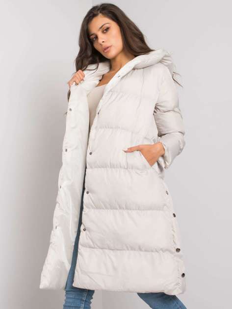 Light Grey Quilted Jacket with Starlet Hooded