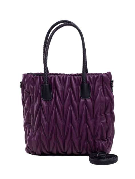 Purple eco leather quilted bag