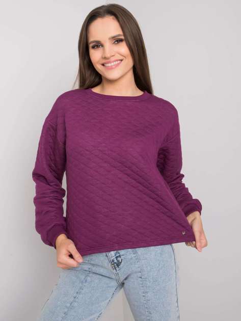 Purple quilted sweatshirt without hood Kerstine