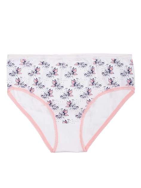 White-coral briefs with print
